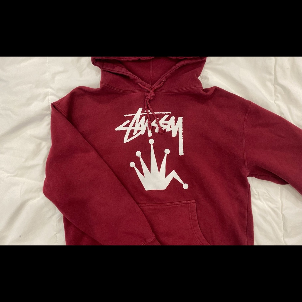 medium maroon Stussy hoodie